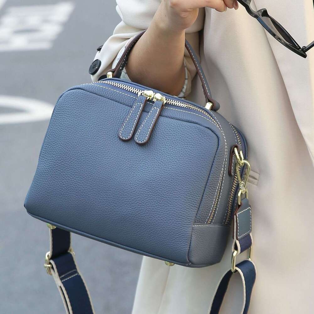 Top Layer Cowhide Handbag 2025 New Genuine Leather Women's High-end Single Shoulder Crossbody Small Square Bag