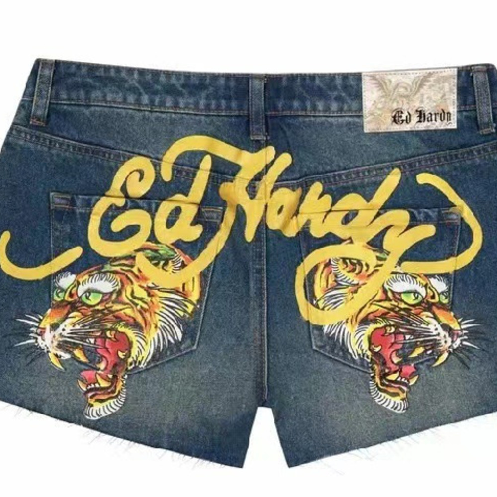 Hip-hop Punk Rock Cartoon Graffiti Print Jeans Men Y2k Harajuku Retro Personality High-waisted Washed Oversized Shorts Women 241213