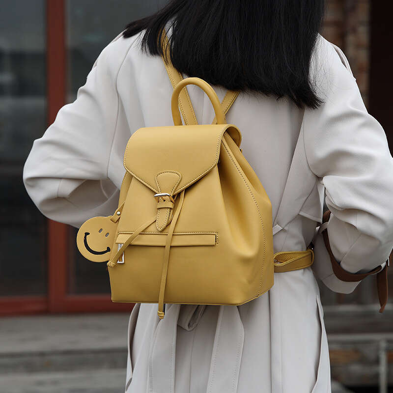 2022 Summer New Simple Solid Color Small Backpack Fashion Casual Women's Double Shoulder Bag Age-Reducing