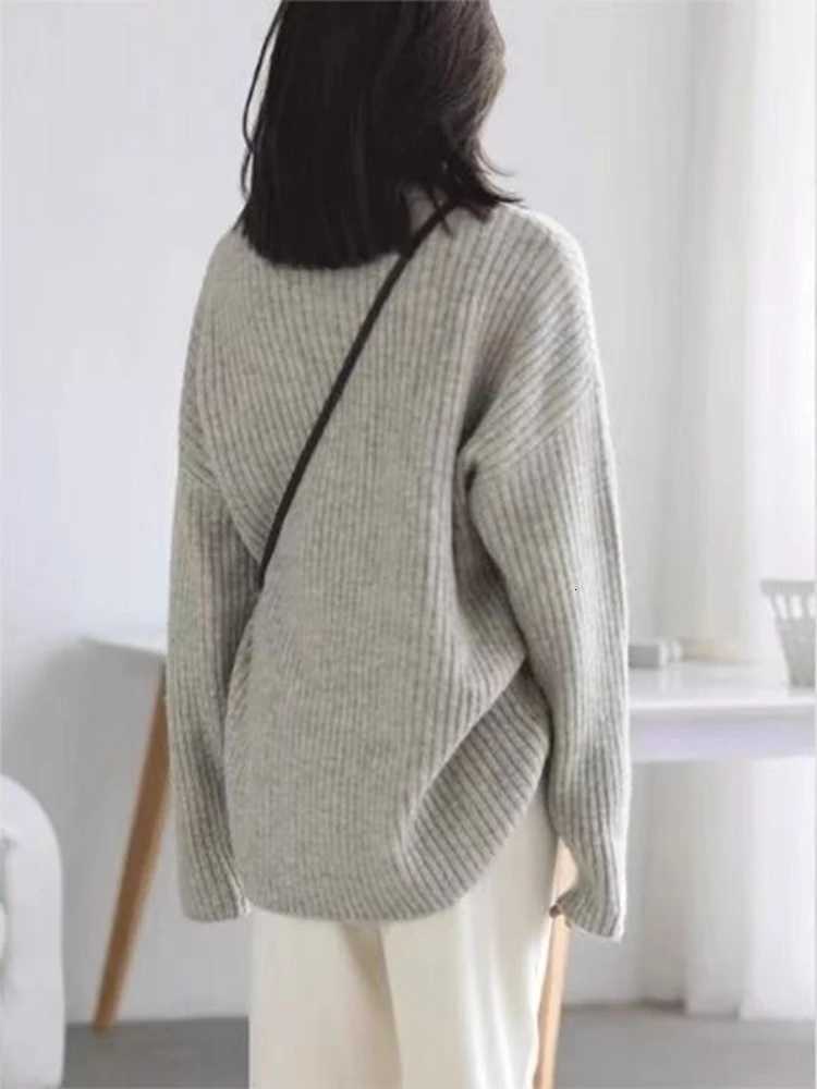 Korean Style Turtleneck Pullovers 2025 Autumn Winter Loose Casual Warm Knitted Sweater Long Sleeve Solid Comfortable Jumpers Z250905