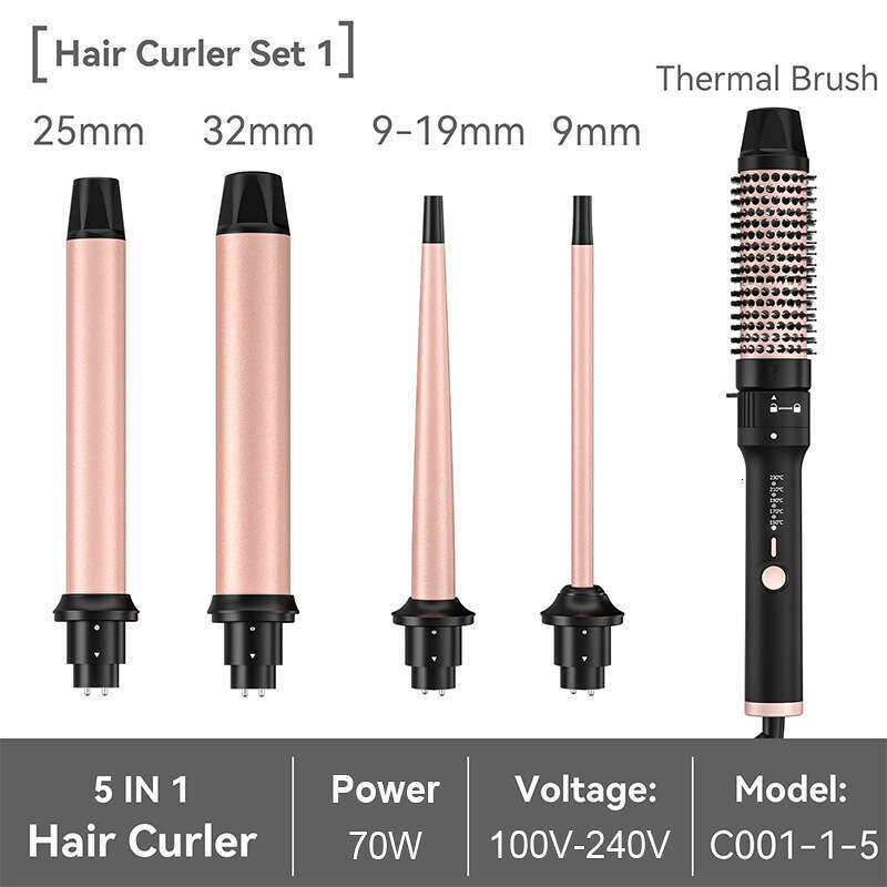 Designer Famous Brand Multi In One Hairstyle Big Wave Lazy Perm Five Functional Curling Iron