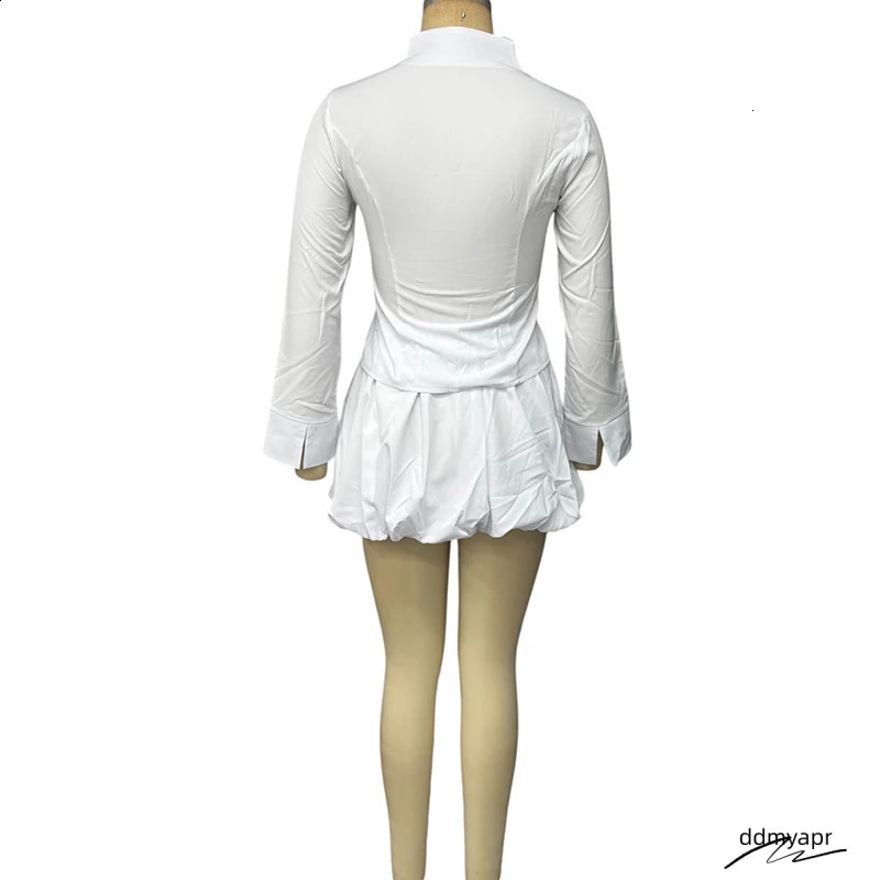 Wefads Womens Twopiece Fashionable And Sexy Solid Long Sleeved Vneck Zipper Top Mini Babao Ddmydec Dress 250318