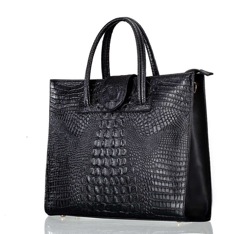 2025 New Commuter Crocodile Pattern Genuine Leather Women's Large Capacity Handbag Fashion Trend Ladies Shoulder Bag