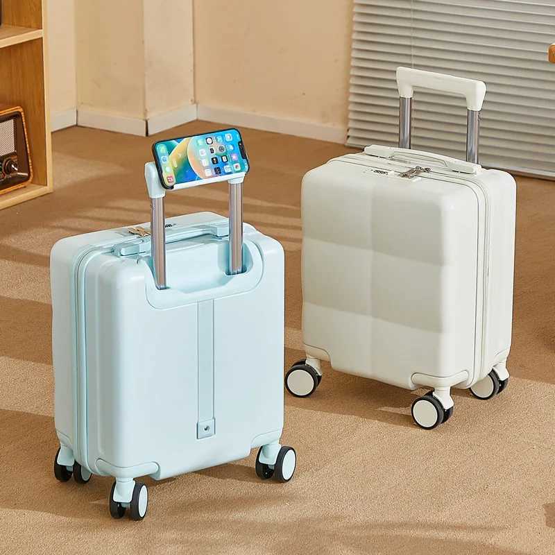 14inch Luggage Trolley Case with Combination Lock Phone Holder Lightweight Suitcase Z250905