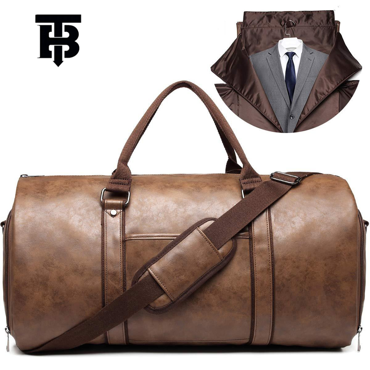 TB BHULAMTE Luxury Bag Designer Bag In Stock Dry Leather Travel Bag Carry Clothing Bag Leather Clothing Luggage Bag Convertible Men's Suit Travel