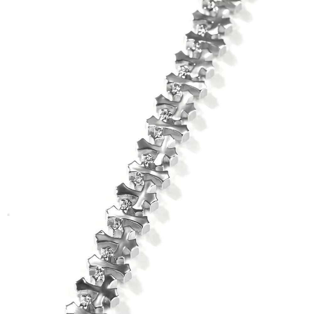 VVS Moissanite Charm Hip Hop Iced Out Dia Tennis Link Gold Plated Cross Bracelet for Men Jewelry