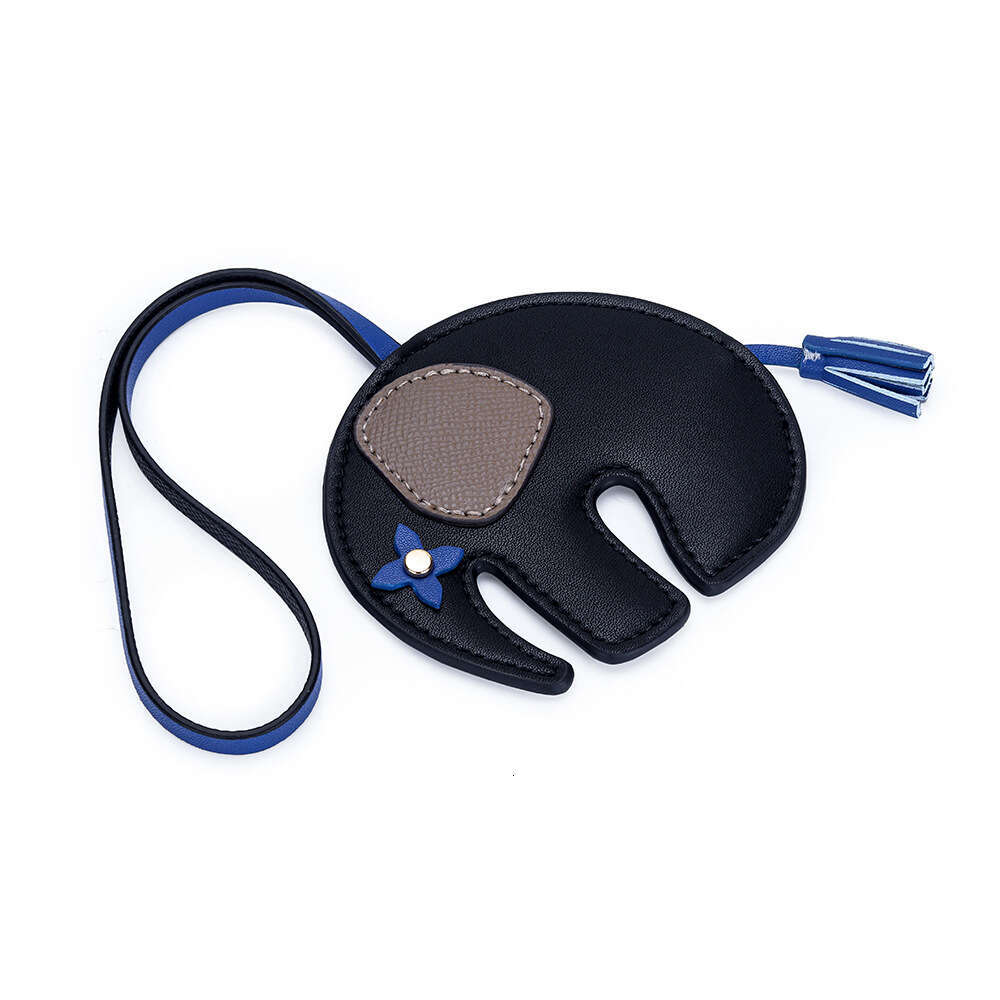 DHEssentials 2025 Cartoon Elephant Leather Charm, Handmade Accessory, Ins Style, Car/Bag Pendant, Multiple Colors