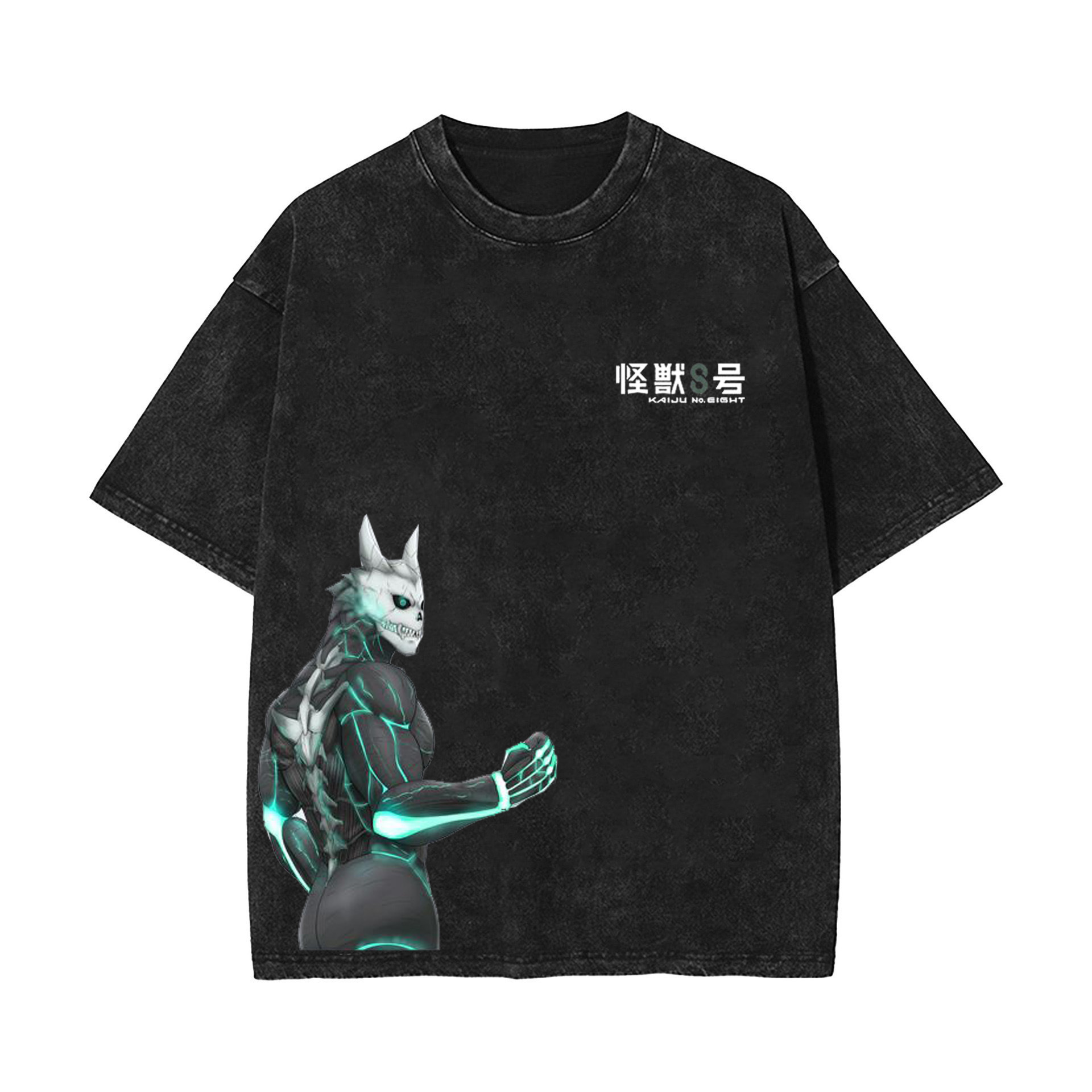 2025 New Release Anime KAIJU NO.8 Monster No.8 Vintage Cotton Washed Distressed Short-Sleeve T-Shirt - VT1590