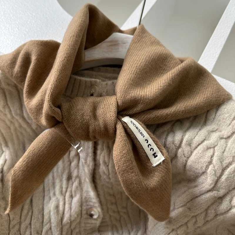 2024 wool cashmere triangle scarf winter warm small Knitted scarf Shoulder shl Hat scarfXJ250905
