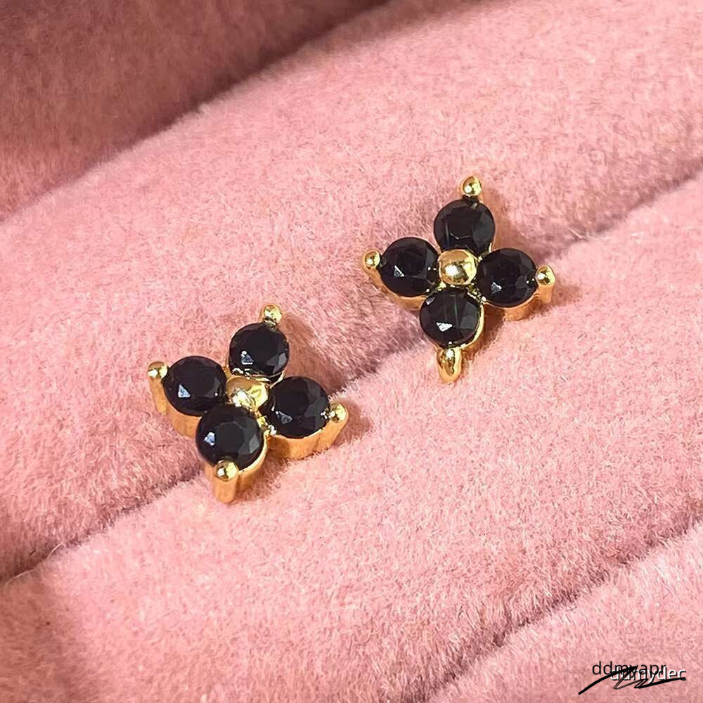 Girl Fine Jewelry Sweet Factory Custom Multi Color Stone ddmydec Black Gold Plated Sterling Sier Mini Stud Earrings For Kids ddmydec