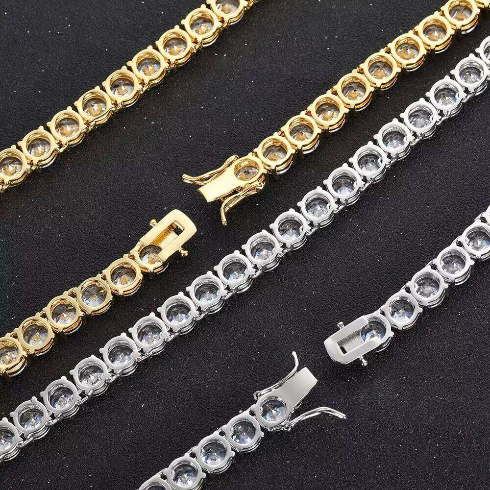 8mm Chain AAA+Zircon Hip Hop Jewelry 1 Row Iced Out Tennis Bracelet Moissanite
