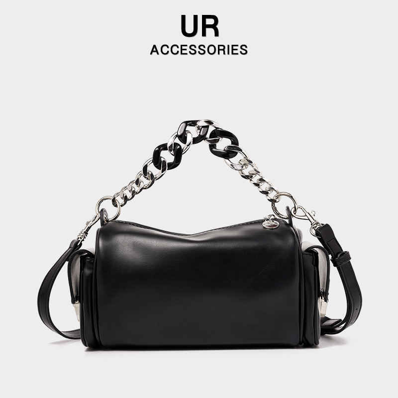 2025 New Women's Soft Leather Crossbody Premium Chain Pillow Motorcycle Boston Large Capacity Bag fashion Designer