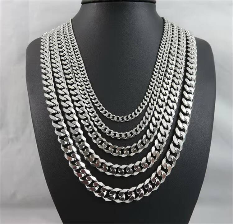 GZYS JEWELRY Wholesale Hip Hop Jewelry Precision Polishing Stainless Steel Necklace Miami Cuban Link Chain