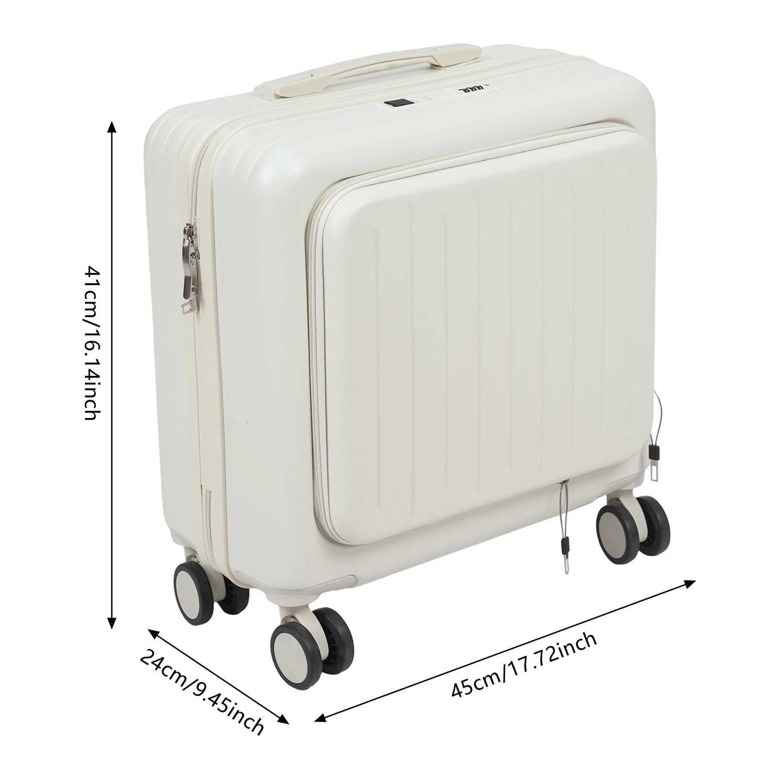 18 White Travel Luggage Suitcase Boarding Suitcase For ShortDistance Tourism Boarding Suitcase Suitcase With Front Pocket Z250905