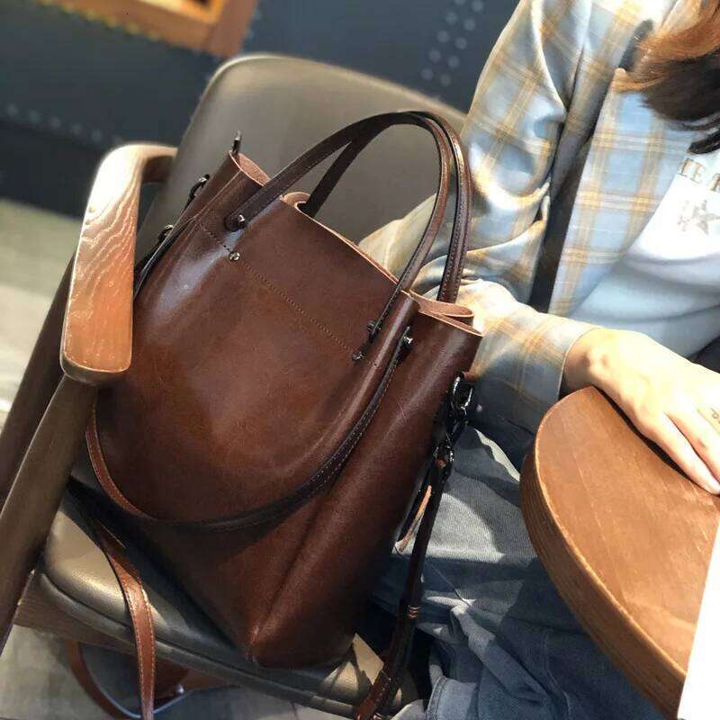 2025 hot sale leather tote Bucket bags quality women top handle handbags commuter shoulder crossbody bag large capacity