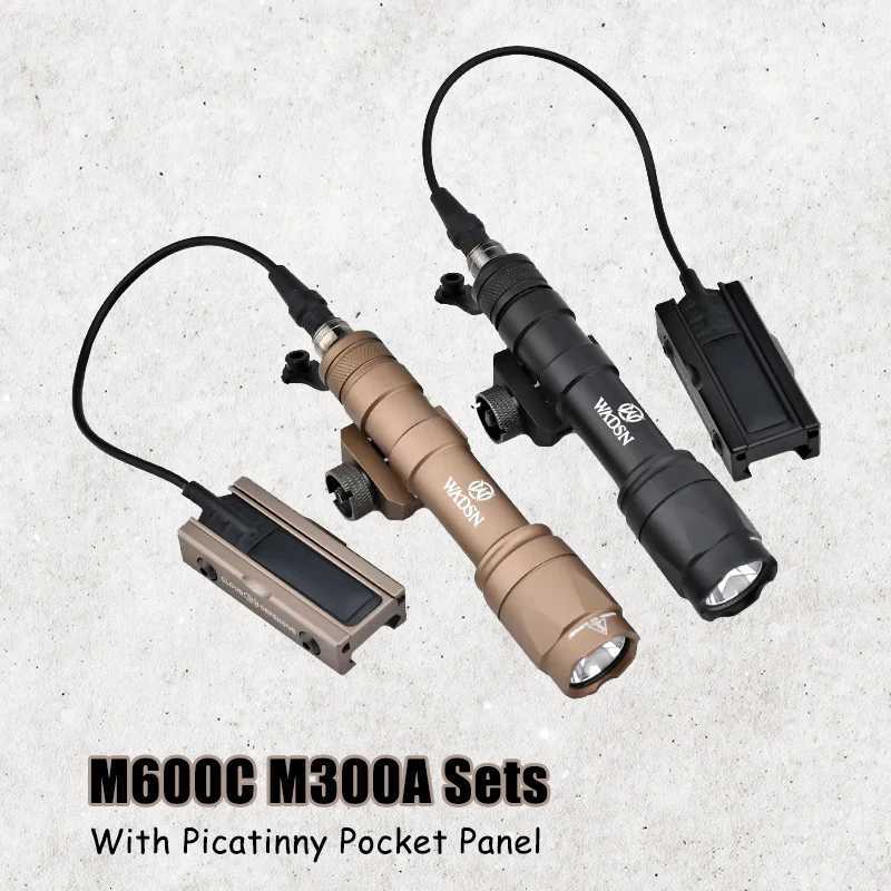 WADSN Airsoft M600C M300A Sets Tactical Scout Light AR15 Rifle Flashlight with Picatinny Pocket Panel for Flashlight PressureXJ250905