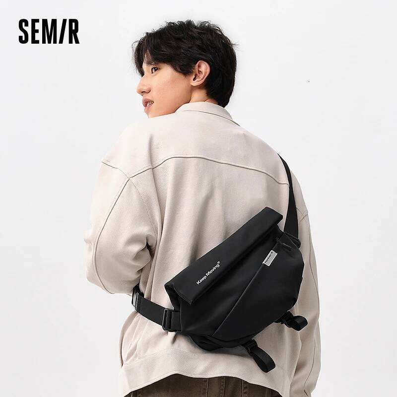 Semir Crossbody Men Textured Chest Bag 2024 New Fashion Letter Print Large Capacity Backpack