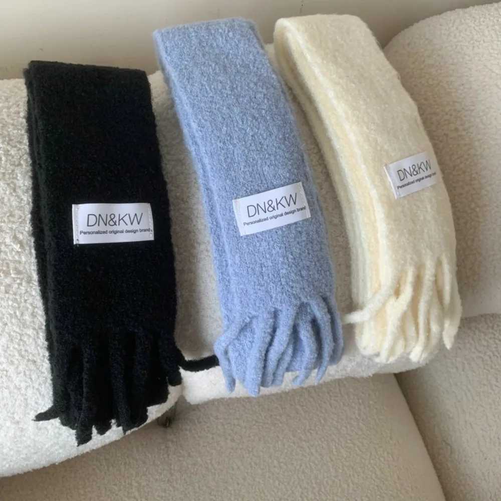 Fashion Shl Winter Knitted Scarf Solid Color Keep Warm Tassel Scarves Thick Winter WrXJ250905