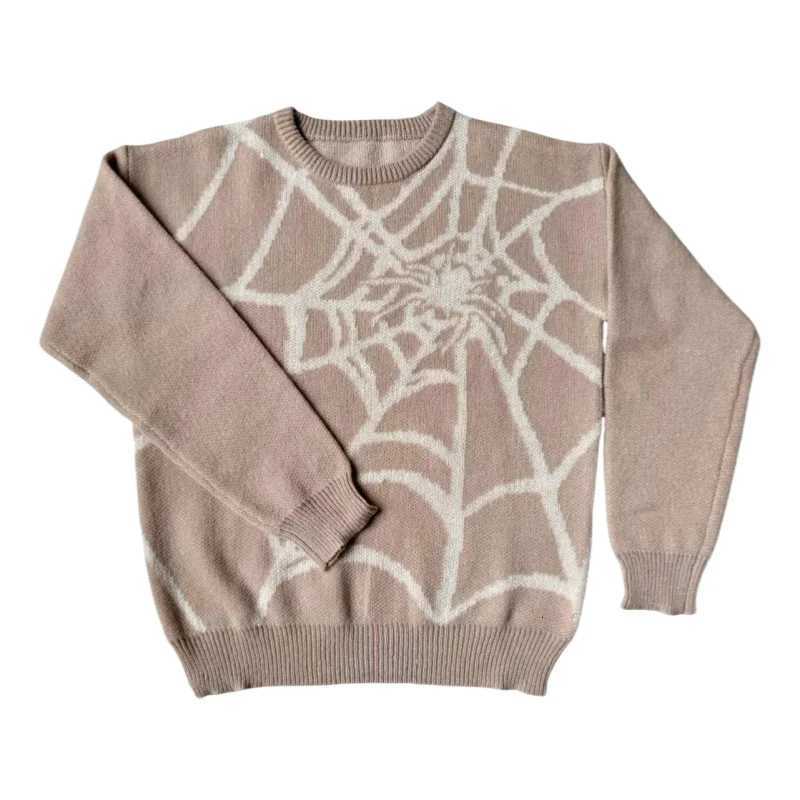 Trend Streetwear Spider Web Pattern Fashion Loosefit Male Clothing Top Sweatshirt Streetwear Popular Pullover for Autumn Winter Z250905