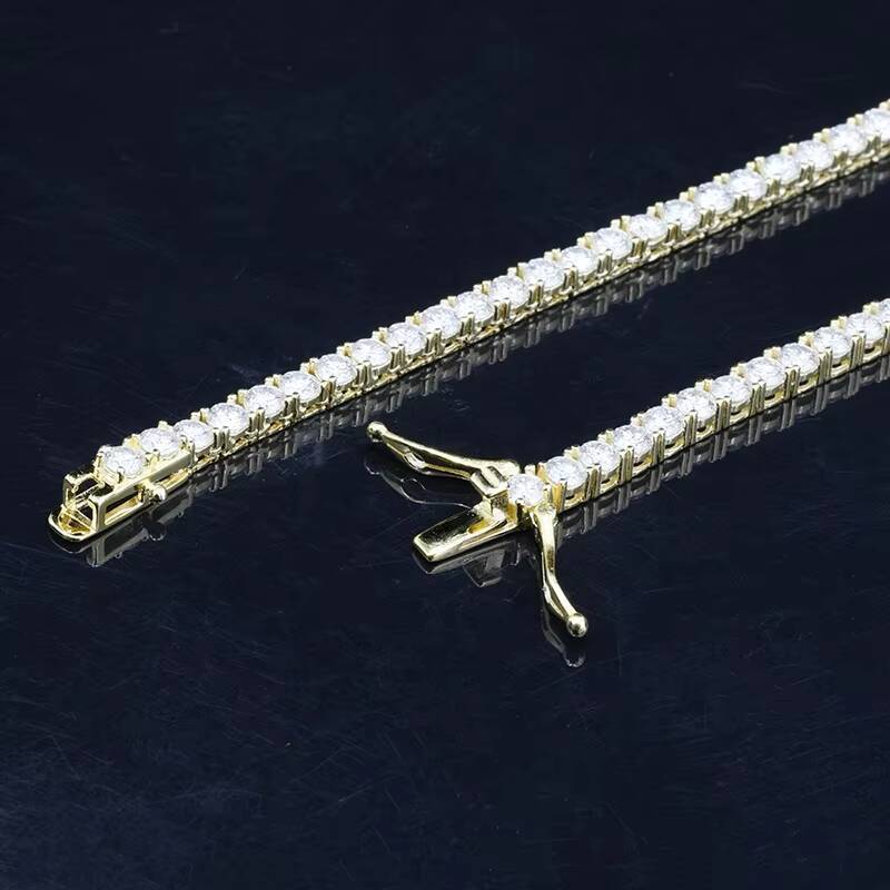 Custom Pass Diamond Tester 3mm 4mm Luxury Diamond Moissanite Vvs Tennis Chain