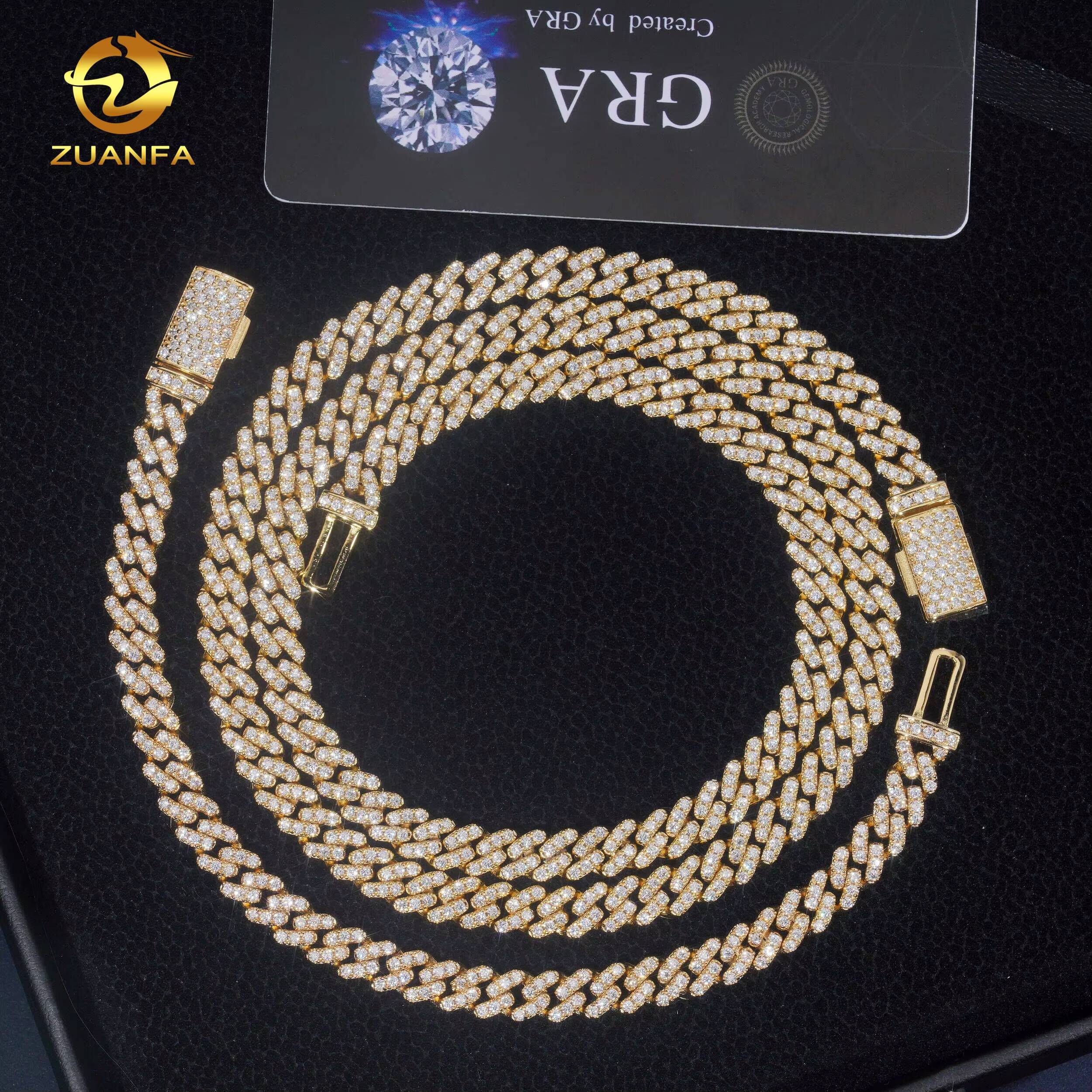 Hot Sale 6mm Custom Hip Hop Jewelry Necklace Iced Out Diamond 925 Sterling Silver VVS Moissanite Cuban Link Chain Bracelet