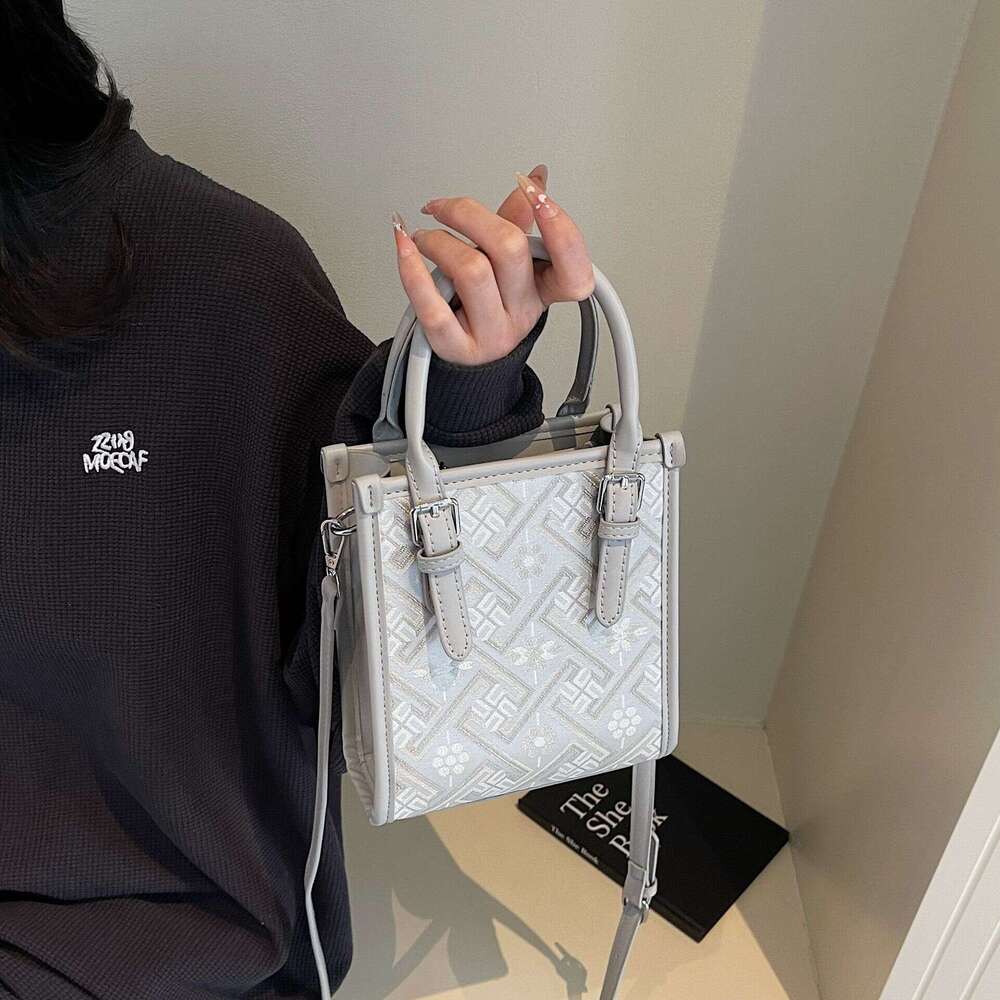 DHEssentials 2025 Women's Chinese Style Square Bag, Wanj Pattern, PU Crossbody Shoulder Handbag, Medium, Summer