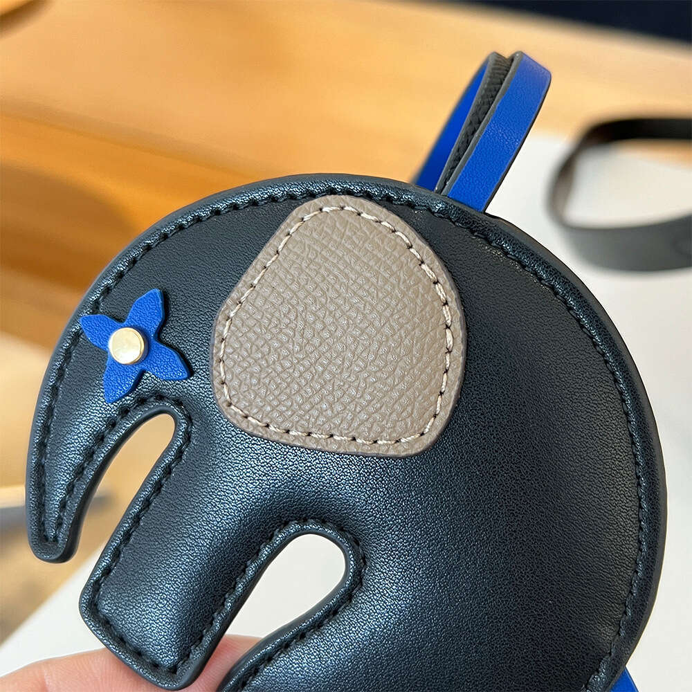 DHEssentials 2025 Cartoon Elephant Leather Charm, Handmade Accessory, Ins Style, Car/Bag Pendant, Multiple Colors