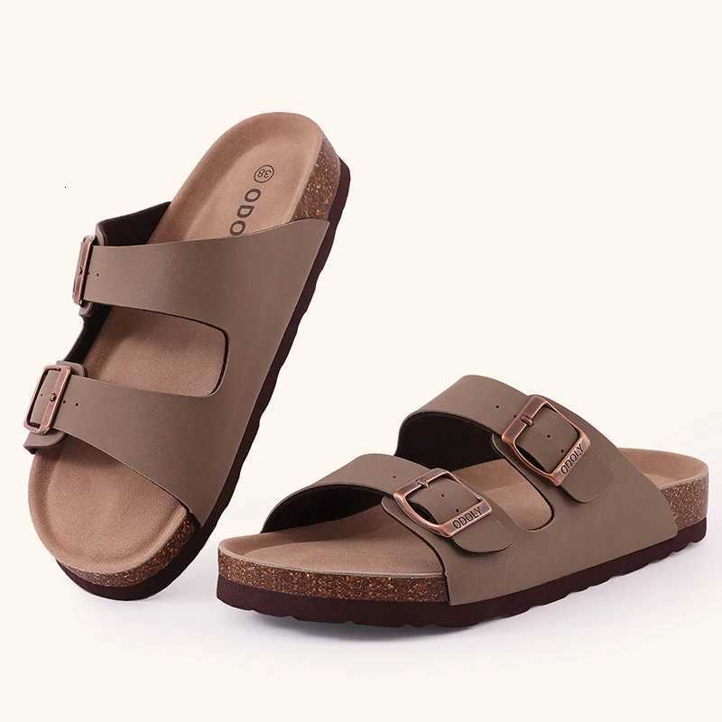 Bebealy Womens Cork Footbed Slide Sandal Summer Men Mules Fashion Women Clogs Slippers Outdoor Beach Sandals Adjustable Buckle W250905