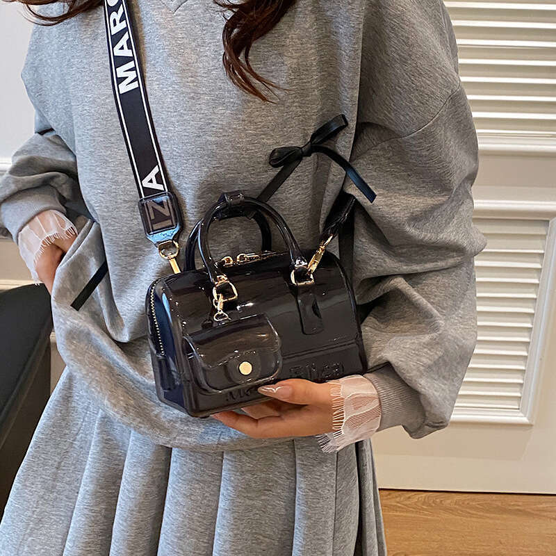 HEssentials 2025 Clear Jelly Bag - Mini Pillow Shape PVC Crossbody Handbag Minimalist Style Multi-Color
