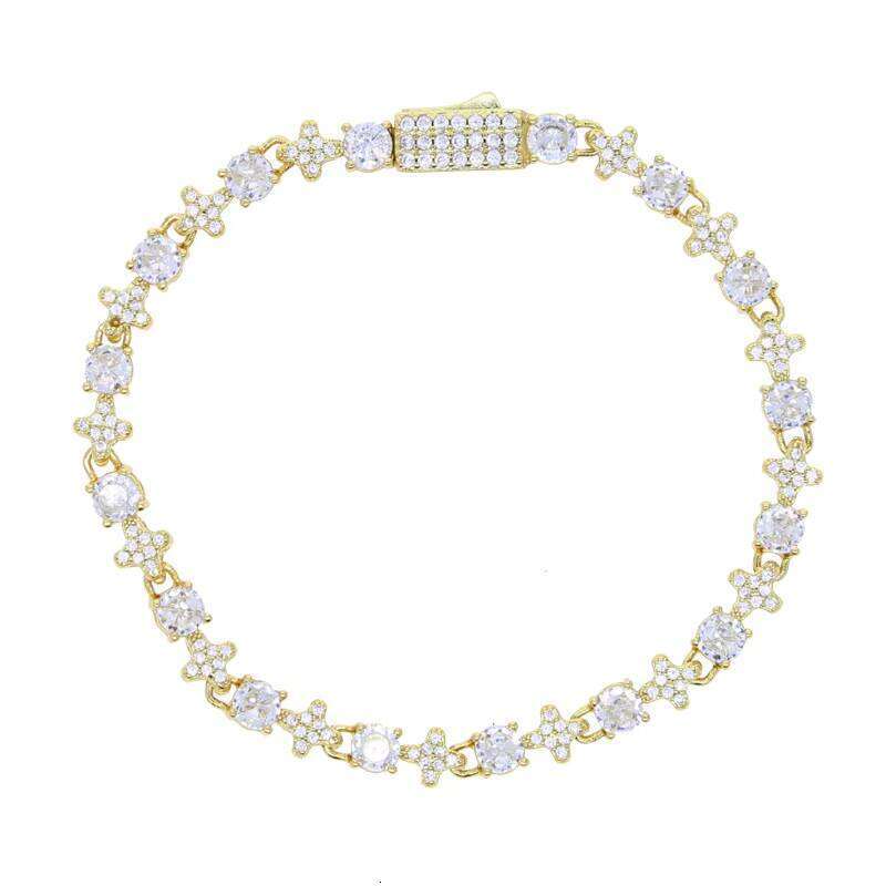 Small Cross Design Fashion Chain & Moissanite-Iced Out Hip Hop Style Brass Cuban Link Bracelets