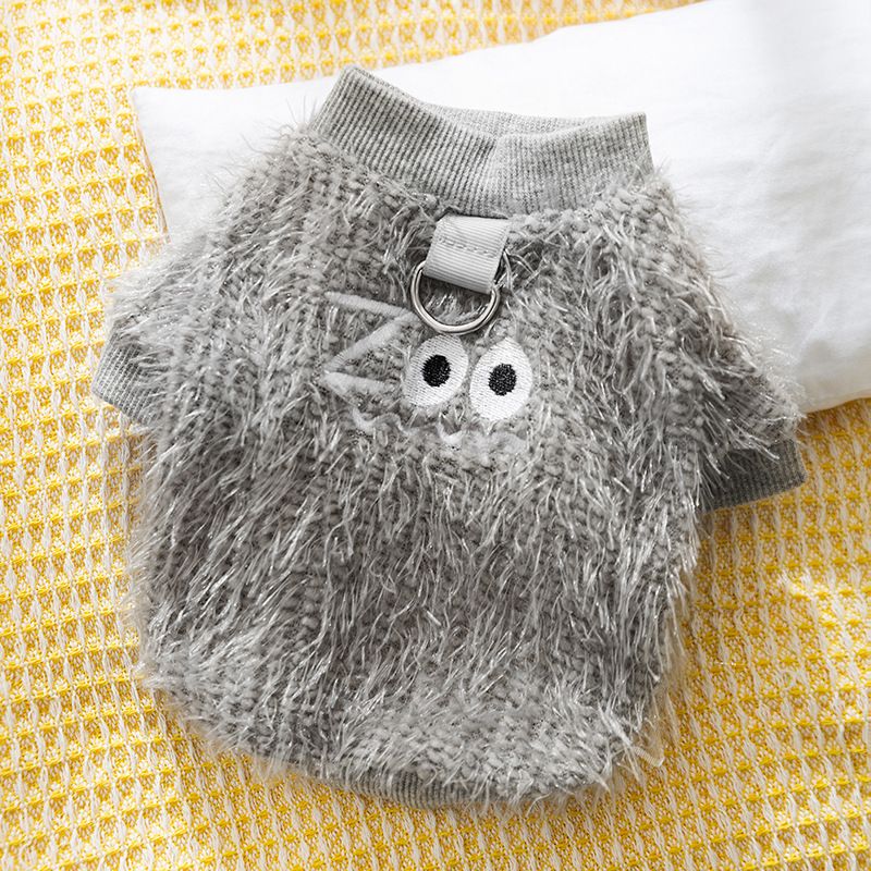 Autumn and winter dog clothing, two legged plush clothing, small and medium-sized