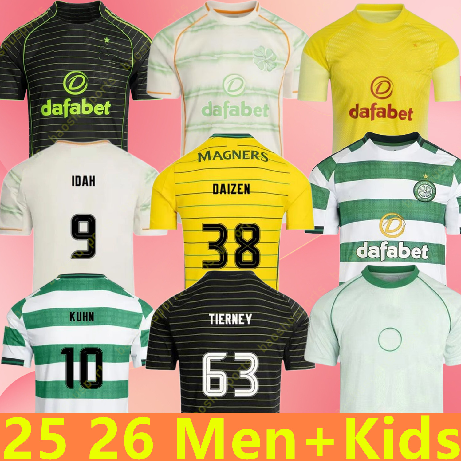 25 26 Celts Soccer Jerseys celticfc jersey 2025 2026 Home Away football shirts EDOUARD men and kids kit IDAH KYOGO MCGREGOR SCHMEICHEL irish celticfootball jerseys