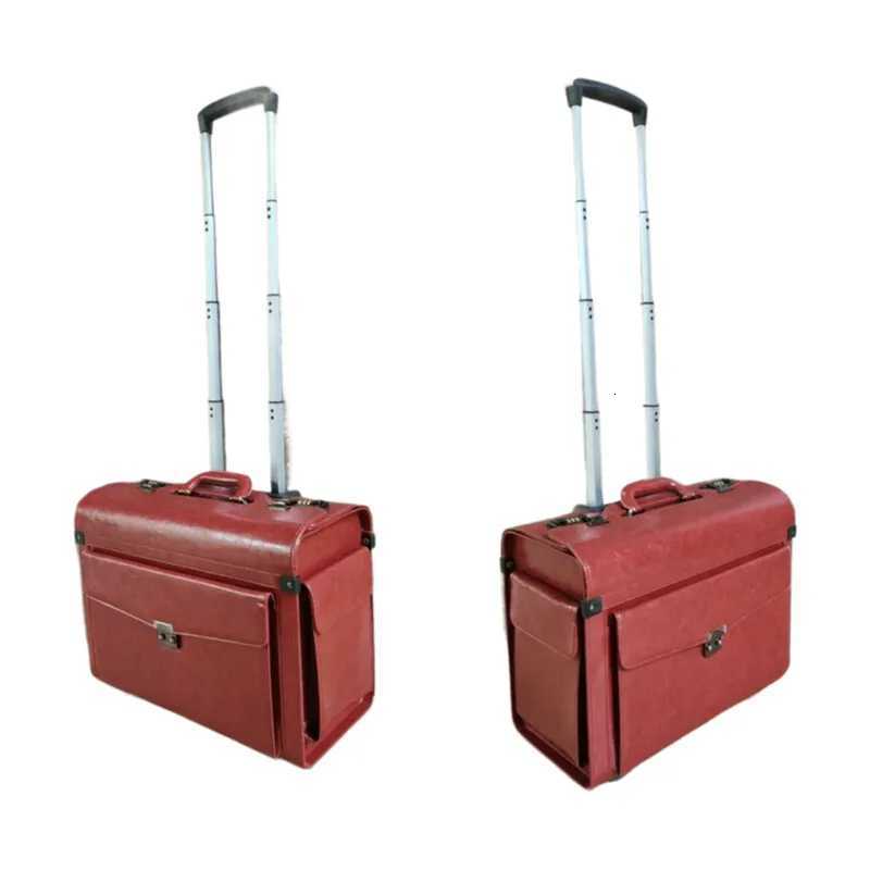 18 Inch Black Brown Pilot Hand Luggage LAWyer Spinner Cabin Carry on Trolley Travel Bag For Business Z250905