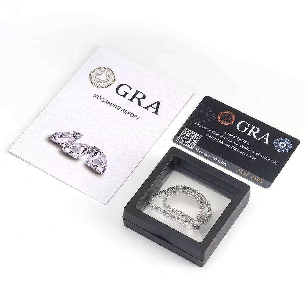 MON 01 Cheapest Price Hip Hop Sterling Sier Iced Out 2mm 3mm 4mm Moissanite Tennis Chain Necklace