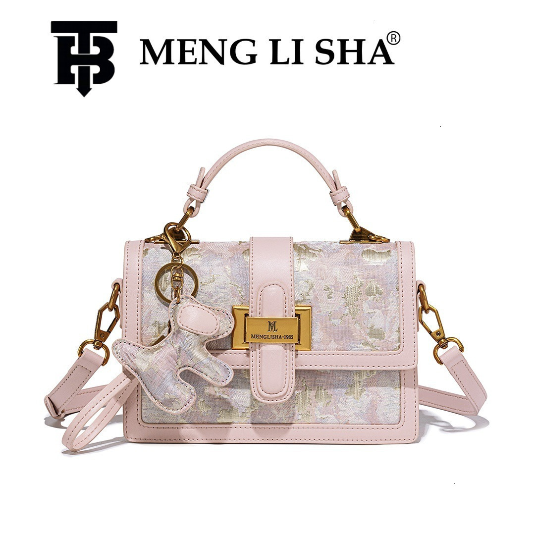 Free Shipping Designer Luxury New Women's Box Handbag Korean Style Fashion Chinese Embroidery Shoulder Bag High-quality Texture Commuting Makeup 