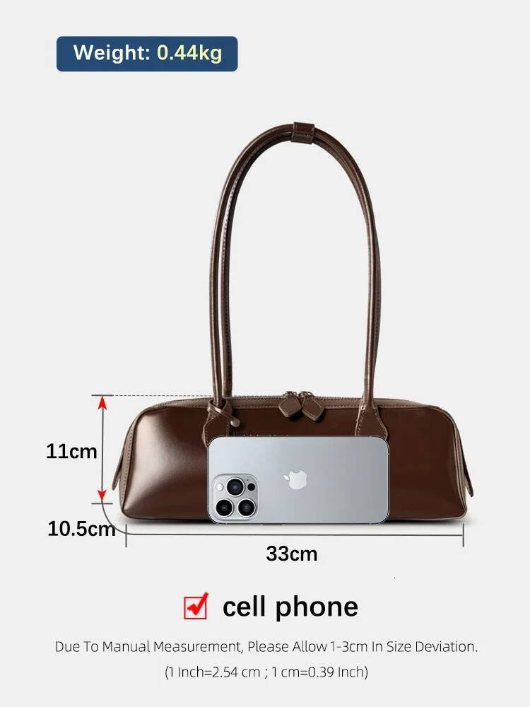 Zency Designer Underarm Handbag Cowhide Leather Shoulder Bag Ladies Satchel French Style