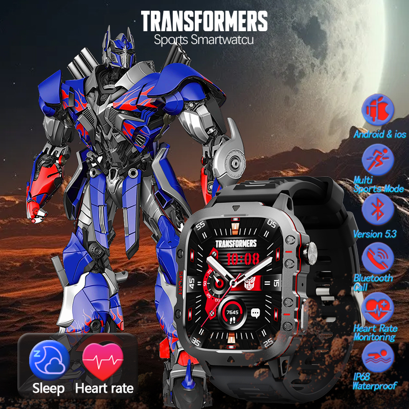 TRANSFORMERS Watch TF-H01 Bluetooth Call Smartwatch 420 Mah Battery IP68 Waterproof Health Monitor Sport Tracker Smart Watch Men Boy