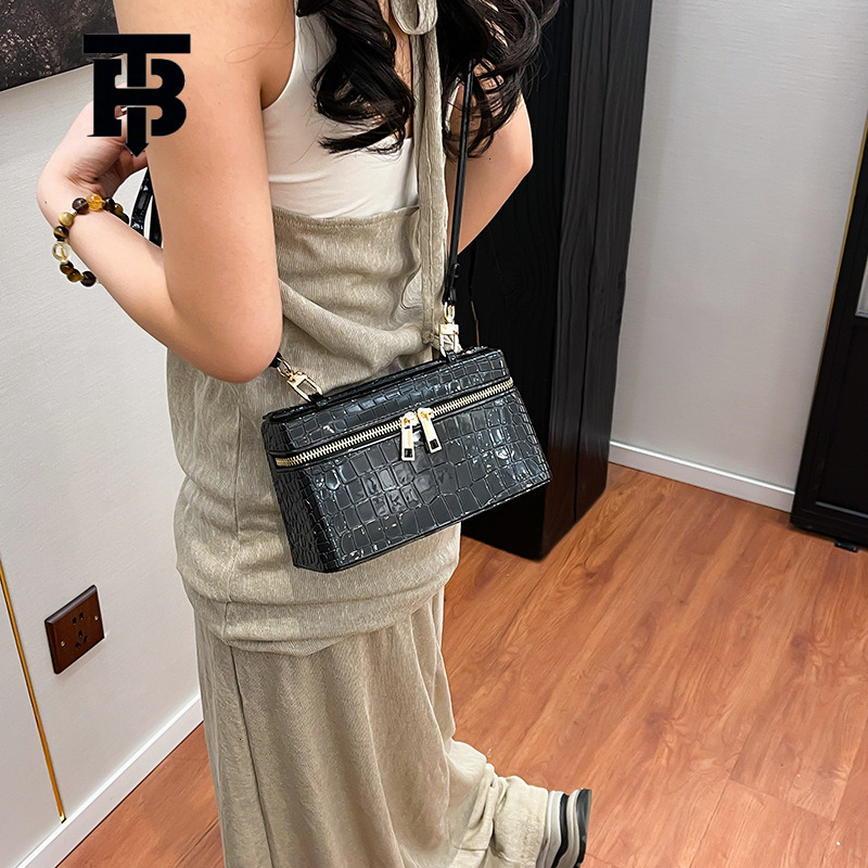 TB BHULAMTE Designer Bag High-end Handbag For Women 2025 New Luxury Bag Autumn Winter Crocodile Pattern Box Bag Fashion Versatile Commuter Small Squar