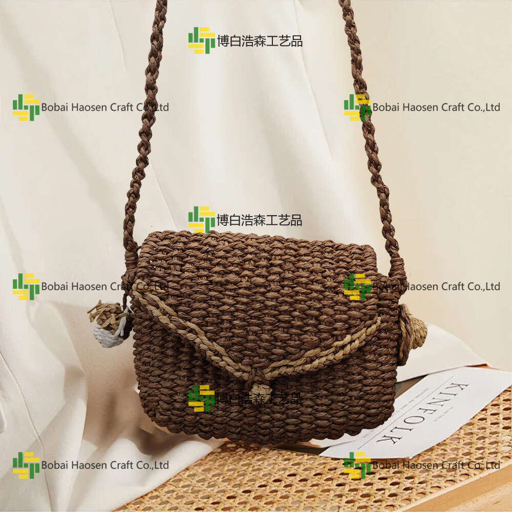 New Crossbody Personality Trendy Casual Summer Beach Vacation Style Fashion Paper Rope Woven Women's Bag