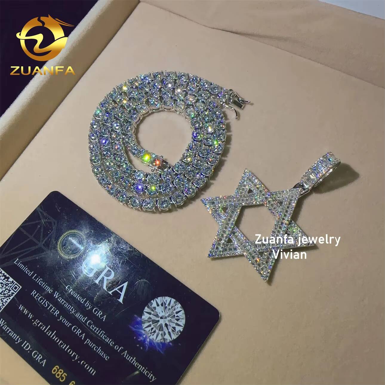 Custom Iced Out Hip Hop VVS Moissanite Fine Jewelry Fashion Moissanite Hip Hop Pendant