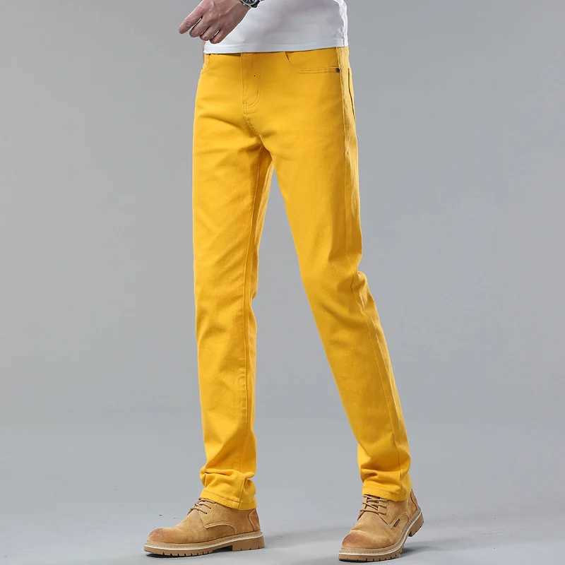 White Jeans Mens Fashion Straight Elastic Cotton Denim Pants Spring Autumn Allmatch Business Casual Trousers Male Clothes W250905