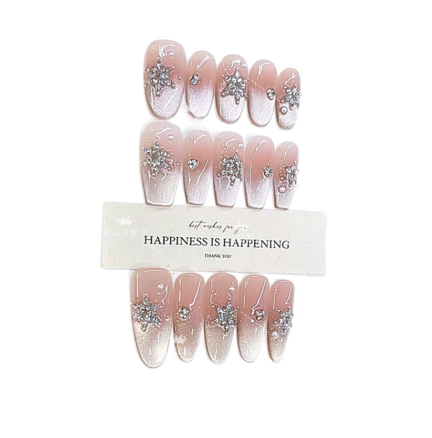 False Nails Metal magic mirror powder nail /Punk style nail/Y2k style Nails /Elegant Nails/3D nail/hand made Press on Nails/Press on Nails 230927
