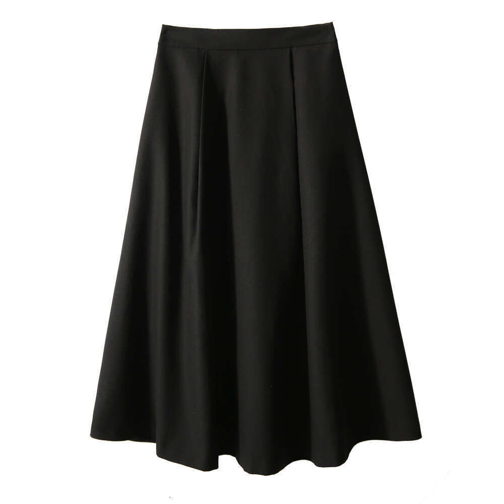 French High-Waisted Flared Midi Skirt, New Fashion Women's Clothing For Spring Autumn, Autumn And Winter Long Skirt B5