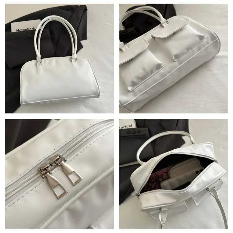 Casual Double Pocket Design Women Shoulder Bags Commuter Large Capacity Ladies Armpit Bag Fashion Pure Color Female Handbags Z250903