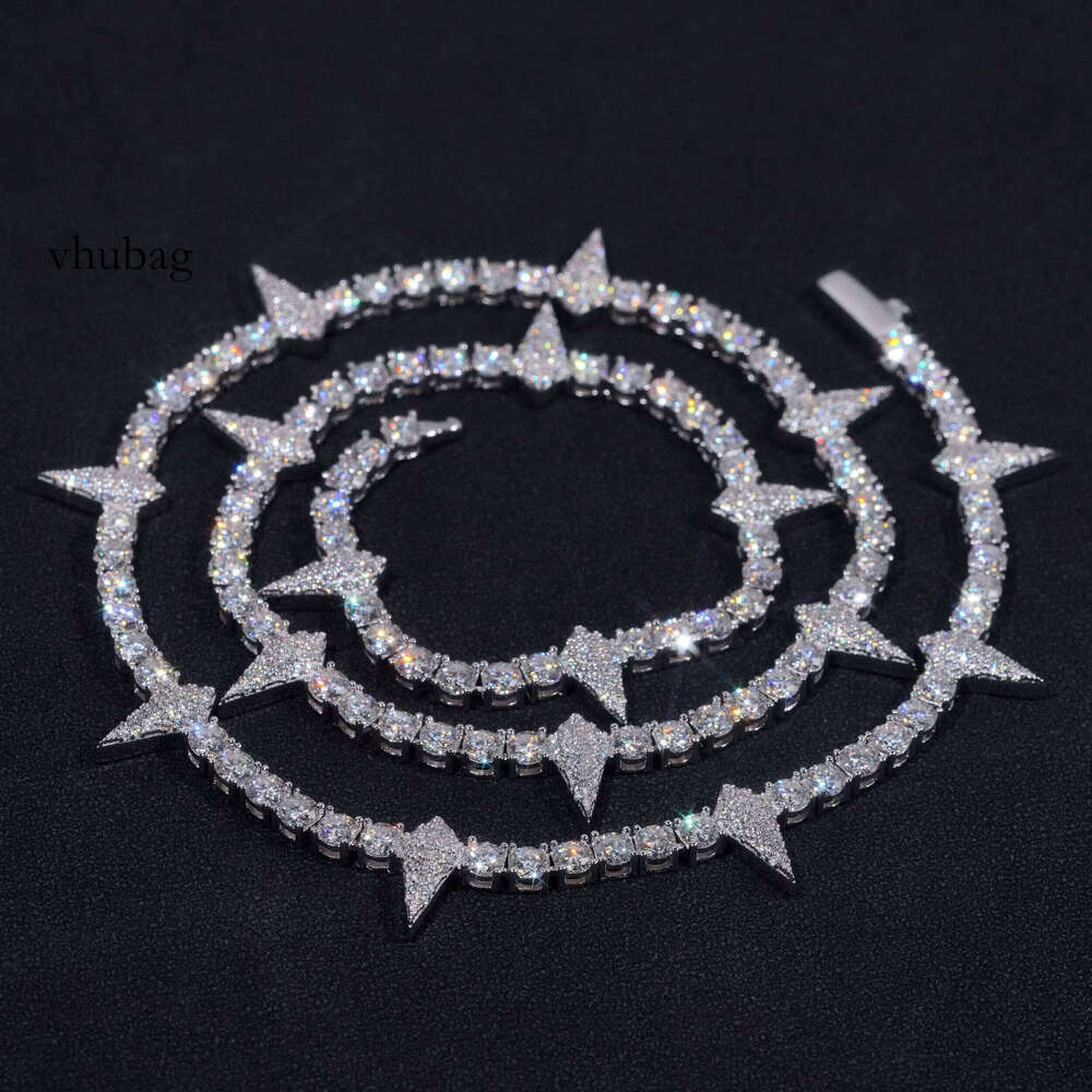 Pass Dia Tester Iced Out Sterling Sier Vvs Moissanite Hip Hop Tennis Bracelet Chain