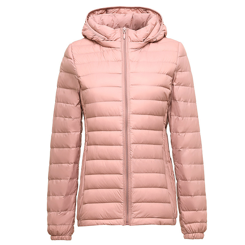 Light Down Jacket 90% White Duck Down Coat Casual Loose Winter Warm Outwear with Hood High Quality
