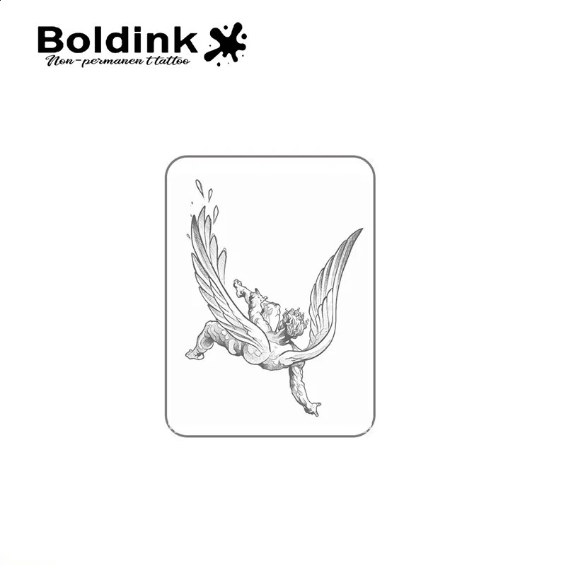 Boldink Fallen Angel Temporary TattooLasts To 15 Days Technology Magic Waterproof Semi Permanent Sticker 250825