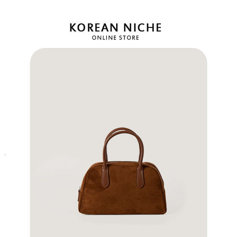 Autumn Winter New Korean Version Niche Design Handbag With Versatile Texture And Delicate Touch, Suede Bowling Bag