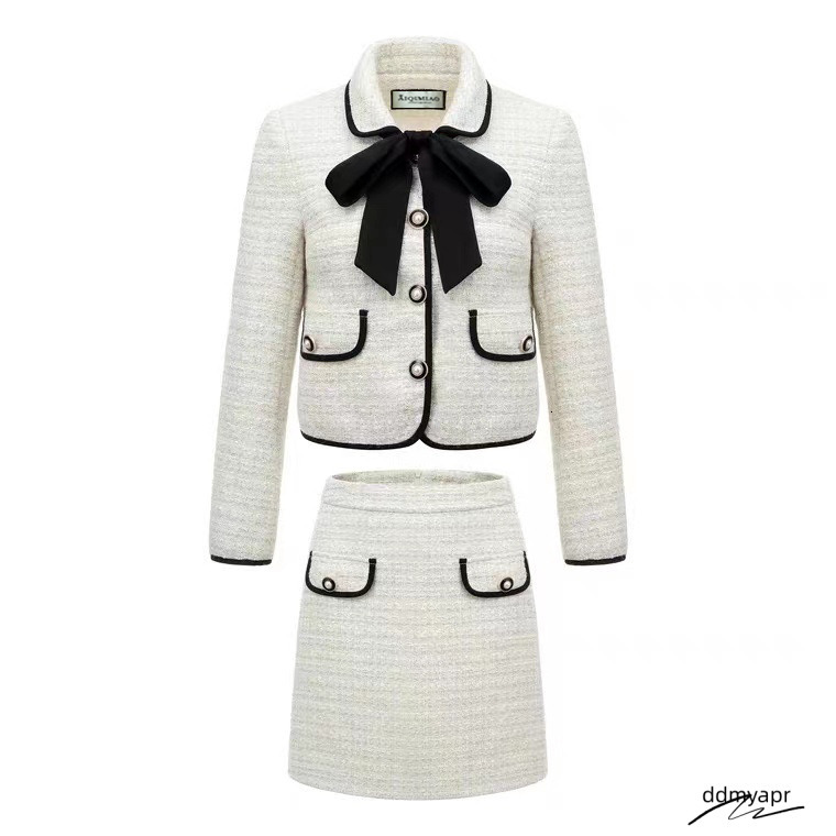 Two ddmyday Piece Dress TWO PIECE OUTFIT Women Tweed Jacket And Skirt Set Long Sleeve Blazer For Dropshipp 230222 ddmyday ddmyday ddmyday ddmyday