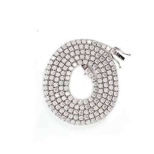 Wholesale Custom S Sterling Sier Fashion Vvs Moissanite Necklace with 10k 14k Gold Plated Tennis Chain for Men and Women